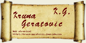 Kruna Geratović vizit kartica